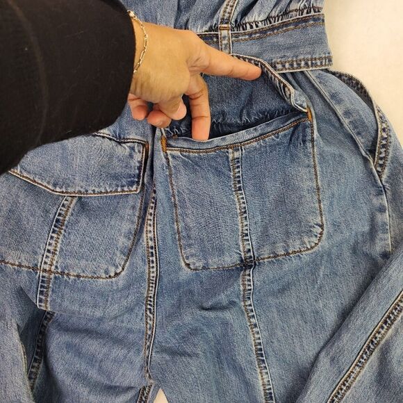 Frame Arie Denim Jumpsuit Size X Small Tall Petite - Picture 6 of 14